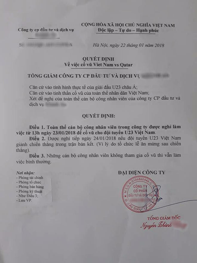 MXH tràn ngập đơn xin nghỉ phép để đi xem tuyển U23 Việt Nam đá trận bán kết - Ảnh 3. MXH tràn ngập đơn xin nghỉ phép để đi xem tuyển U23 Việt Nam đá trận bán kết 3