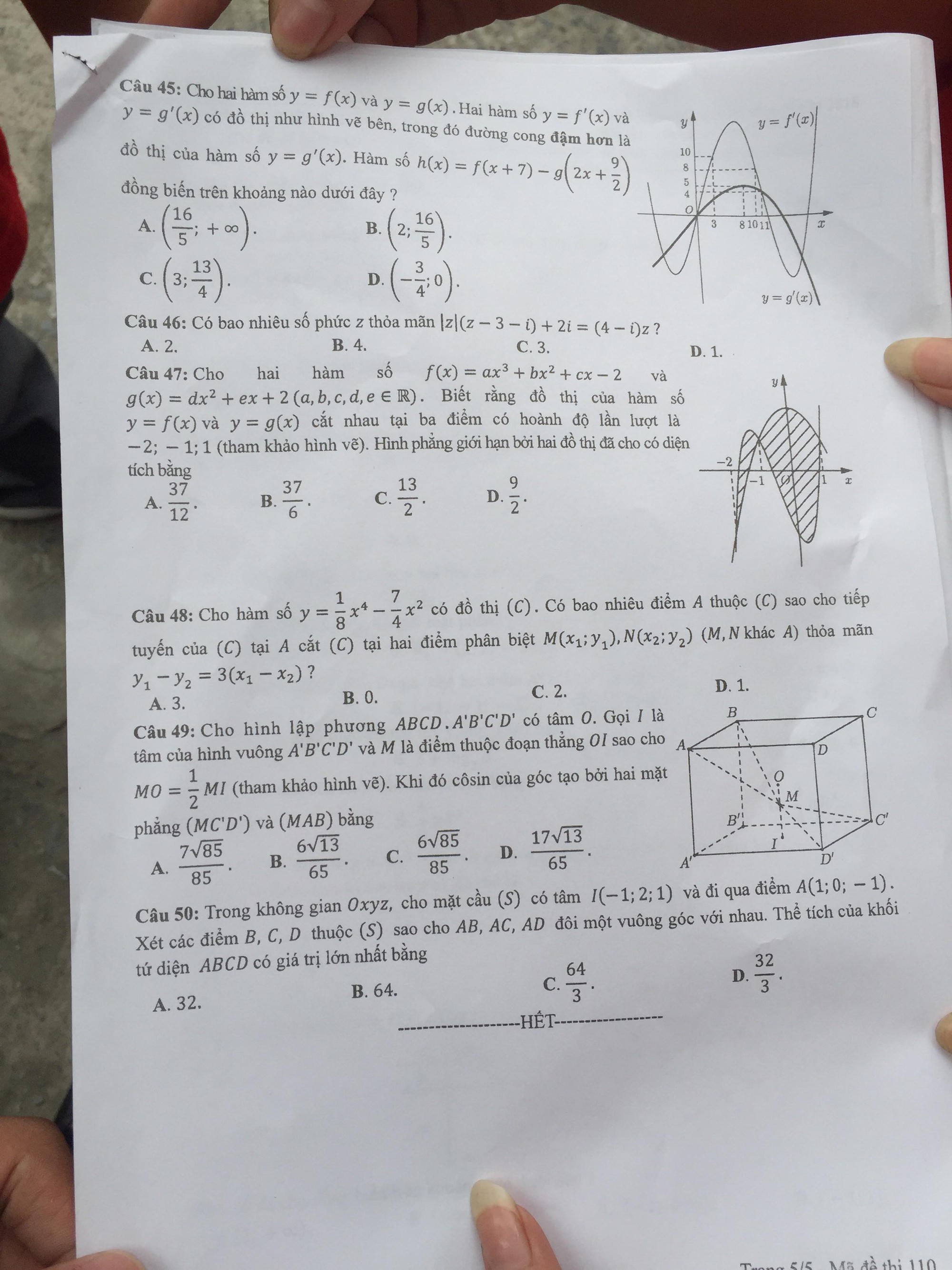 Đề Toán THPT Quốc gia: Đề thi vừa dài, vừa khó, nhiều thí sinh không làm được bài - Ảnh 6. Đề Toán THPT Quốc gia: Đề thi vừa dài, vừa khó, nhiều thí sinh không làm được bài 6
