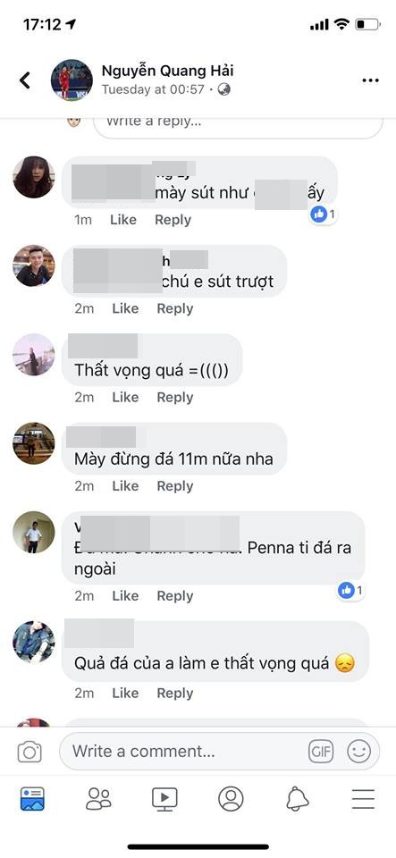 Cổ động viên quá khích vào facebook Quang Hải chửi bới sau thất bại của Olympic Việt Nam - Ảnh 3. Cổ động viên quá khích vào facebook Quang Hải chửi bới sau thất bại của Olympic Việt Nam 3