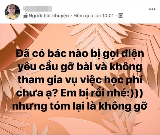 Hà Nội: Phụ huynh bị công an triệu tập vì lên Facebook tố trường lạm thu 3