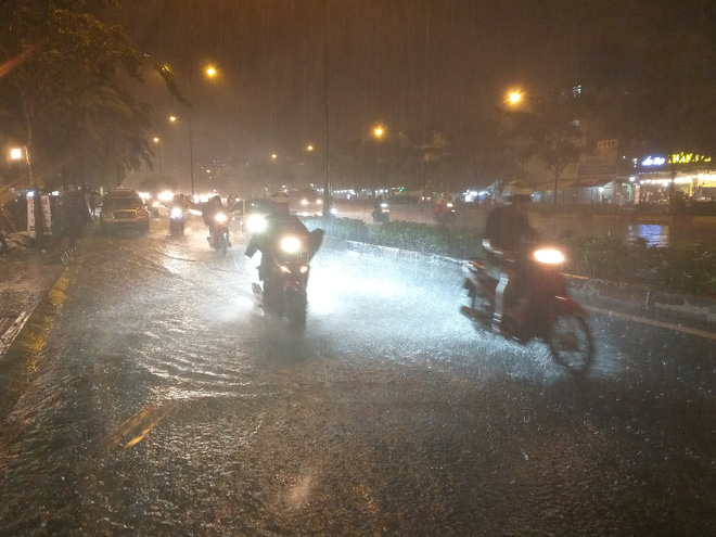Đại lộ đẹp nhất Sài Gòn ngập sâu trong cơn mưa lớn - Ảnh 2. Đại lộ đẹp nhất Sài Gòn ngập sâu trong cơn mưa lớn 2