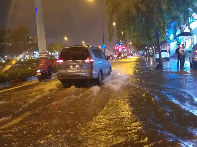 Đại lộ đẹp nhất Sài Gòn ngập sâu trong cơn mưa lớn - Ảnh 6. Đại lộ đẹp nhất Sài Gòn ngập sâu trong cơn mưa lớn 6