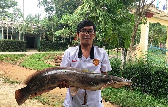 Người dân Quảng Nam xôn xao khi bắt được cá trê 'khủng' chiều dài gần 1 m, nặng gần 10 kg 3