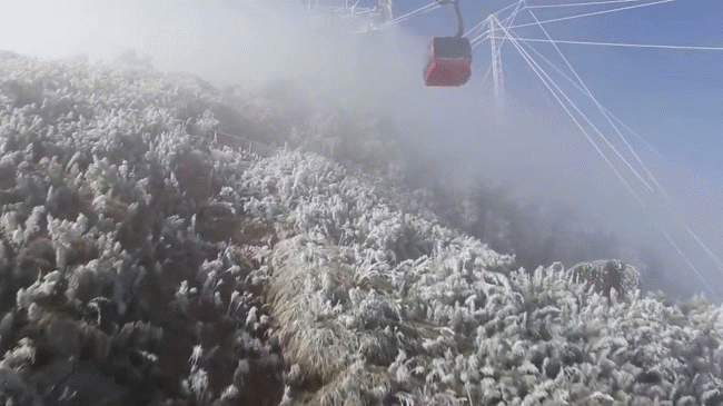 Clip: Toàn cảnh tuyết phủ trắng Fansipan đẹp như cổ tích khiến dân mạng xôn xao