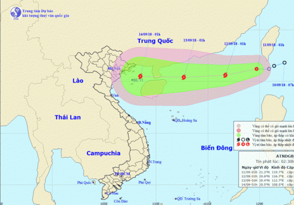 Áp thấp nhiệt đới giật cấp 10 hoành hành trên Biển Đông, miễn Bắc đón mưa dông