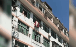 Màn giải cứu cô gái định nhảy lầu trong 10 giây của lính cứu hoả gây sốt dư luận