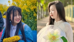 Phúng Phính Hà Giang thay đổi phong cách, hóa nàng thơ với áo dài trắng