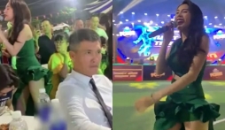 Phản ứng khó hiểu của Công Vinh khi trực tiếp xem Thủy Tiên biểu diễn