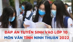Đáp án đề thi môn Ngữ văn vào lớp 10 tỉnh Ninh Thuận năm 2022