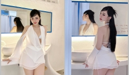 Quỳnh Kool mặc váy mỏng tang 'khuấy đảo' MXH, bị soi nếp gấp ở vị trí đặc biệt