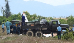 Hiện trường vụ máy bay quân sự rơi ở Khánh Hòa khiến 2 phi công tử nạn