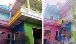 Căn nhà sơn '7 sắc cầu vồng' loè loẹt, nhức mắt khiến dân tình tò mò về ý đồ của gia chủ
