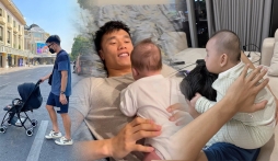 Khoảnh khắc dàn cầu thủ tuyển Việt Nam bận rộn chăm con, đúng chuẩn 'bố bỉm'
