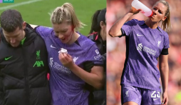 Xót xa hình ảnh nữ hậu vệ Liverpool 'đổ máu' trong trận đại chiến với Man Utd