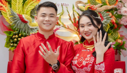 CHÙM ẢNH: Cựu tuyển thủ Việt Nam tổ chức lễ ăn hỏi cùng bạn gái lâu năm