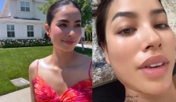 Phạm Hương khoe cận gương mặt ít phấn son, nhan sắc xứng đáng Hoa hậu quốc dân?