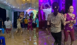 Clip đám cưới mùa lũ tại Nghệ An: Bà con nhảy cực sung, ướt quần áo nhưng không ướt nổi tinh thần chị em