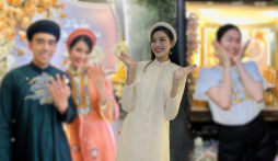 Video: Đỗ Thị Hà diện áo dài nền nã tại đám hỏi Á hậu Phương Anh, visual trong veo gây thương nhớ