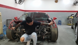 Hình ảnh mới nhất siêu xe 16 tỷ của Tuấn Hưng sau tai nạn nát đầu năm ngoái