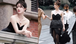 Hậu lùm xùm mượn váy, Triệu Lộ Tư lại gây sốt với tạo hình 'thiên nga đen' xinh ngỡ ngàng