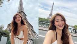 Khả Ngân xả ảnh vi vu trời tây, visual xinh hết nấc với outfit hở bạo quyến rũ