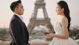 Á hậu Phương Anh hé lộ ảnh cưới với ông xã tại Pháp