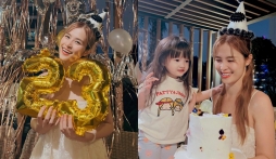 Đông Nhi khoe ảnh đón sinh nhật tuổi mới nhưng lại bị nhóc tỳ Winnie chiếm hết spotlight
