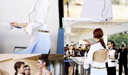 Nữ thần trang sức xứ Hàn gây choáng với váy khoe lưng trần 