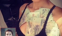 'Gà cưng' của Vũ Khắc Tiệp bán nude nhét tiền đầy ngực
