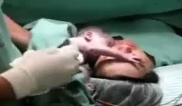 Clip: Tình mẫu tử thiêng liêng, em bé ôm mẹ không rời sau khi sinh