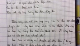 Đơn xin được ngồi gần bạn gái đáng yêu của HS lớp 4