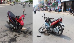 Vượt đèn giao thông, hai xe đâm nhau rơi đầu