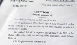 Biết sai vẫn bổ nhiệm lái xe làm Phó chánh văn phòng huyện ủy