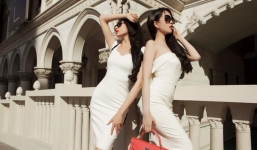 Ngọc Trinh vai trần, khoe 3 vòng nóng bỏng trên đất Mỹ