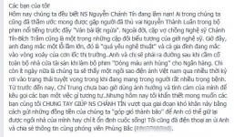 Lời kêu gọi giúp đỡ NSƯT Chánh Tín của NS Chí Trung lay động dân mạng