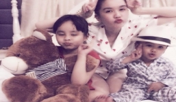 Ngọc Trinh nhí nhảnh cùng cháu gái, cháu trai đáng yêu