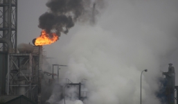 Cháy lớn tại nhà máy gỗ Quảng Trị