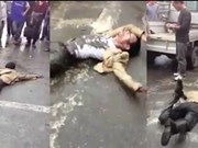 Clip: Nam thanh niên ngáo đá 'tập bơi' giữa đường