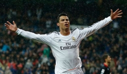 Ronaldo ghi bàn san bằng kỷ lục của Messi