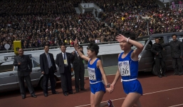 Những hình ảnh thú vị về giải điền kinh quốc tế đầu tiên tại Triều Tiên