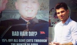 Dùng ảnh Kim Jong-un minh họa biển quảng cáo, thợ cắt tóc London bị “đe dọa”