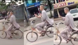 Clip 'nhà sư vừa đi xe đạp vừa múa võ' nhận like khủng