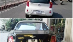 Đại gia'giấu mặt' đi xe sang xài biển......giả