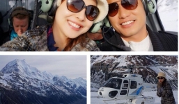 Vợ chồng Jennifer Phạm khoe ảnh du hí bằng máy bay