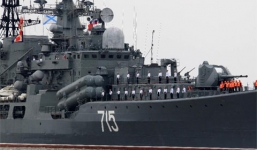 'Sát thủ tàu sân bay' Nga cập bến Thượng Hải, chuẩn bị tập trận chung với TQ