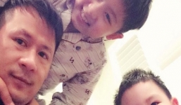 Con trai Bằng Kiều mũm mĩm tình cảm bên bố