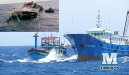 Trước khi bị đâm chìm, tàu cá Việt Nam hứng chịu mưa đá từ tàu Trung Quốc