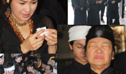 Thanh Lam nức nở, khóc cạn nước mắt trong lễ tang cha 