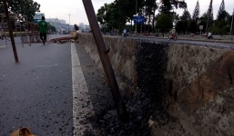 Một công nhân bị điện phóng cháy khắp người