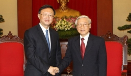 Tổng bí thư Nguyễn Phú Trọng tiếp Ủy viên Quốc vụ Trung Quốc